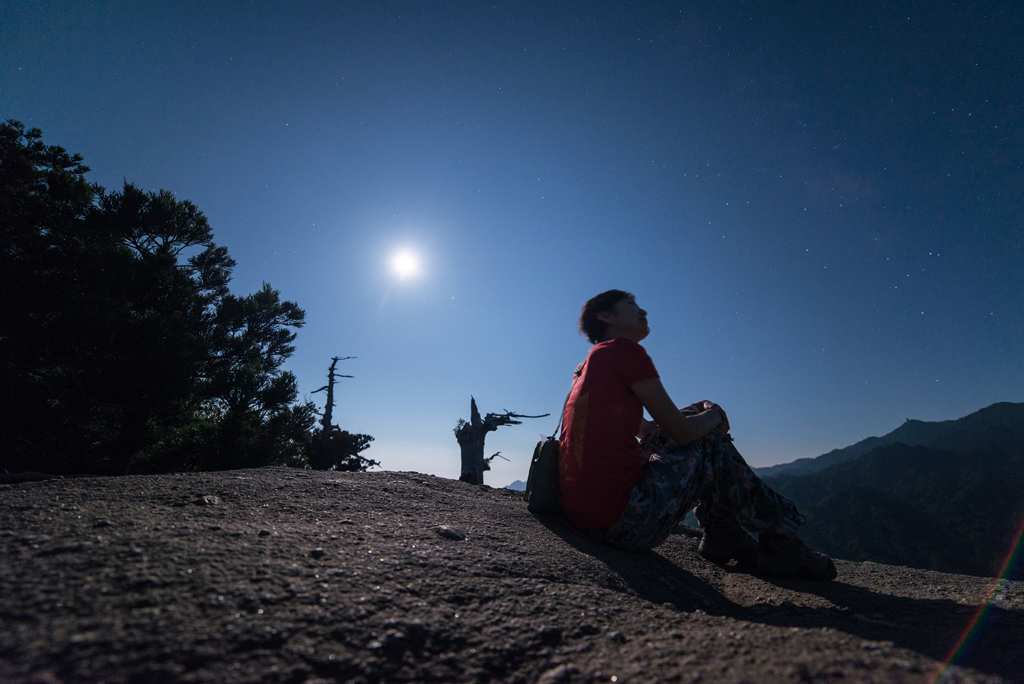 月夜の白谷太鼓岩20150801s-night1